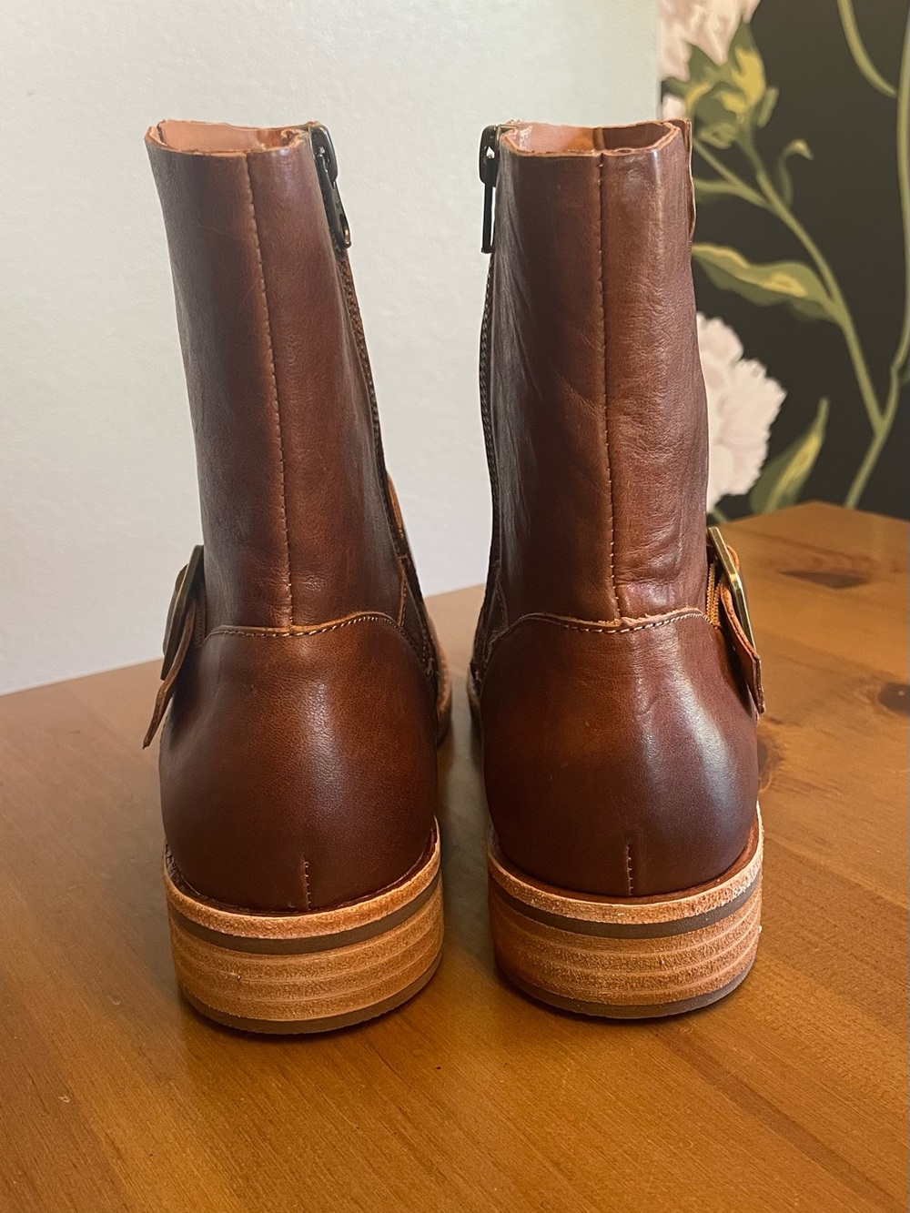 NIB Kork-Ease Women's Brown/Tan Leather Boots with buckles - Picture 4 of 14
